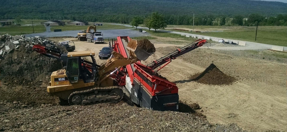 large construction equipment on jobsite