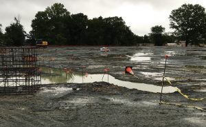 rainy excavation site