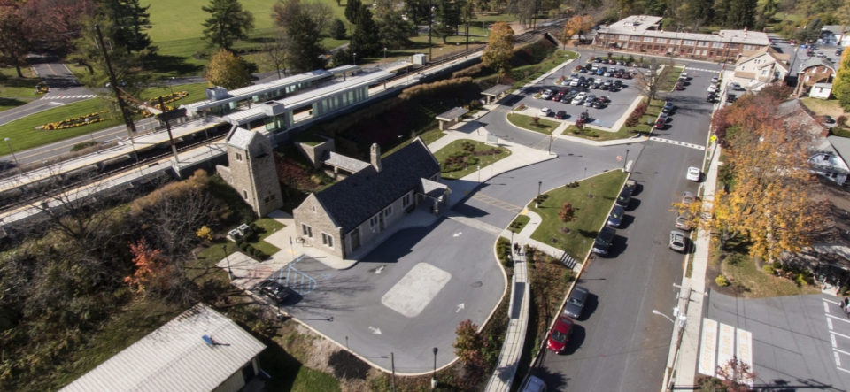 Train station with new overflow parking