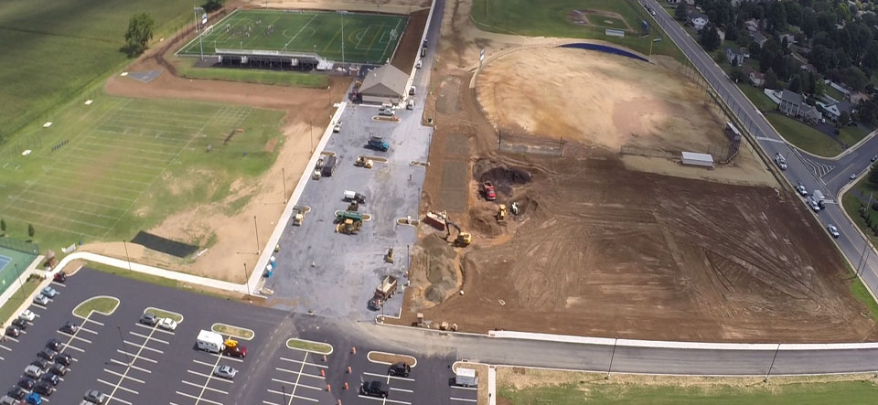 in progress ballfield at school