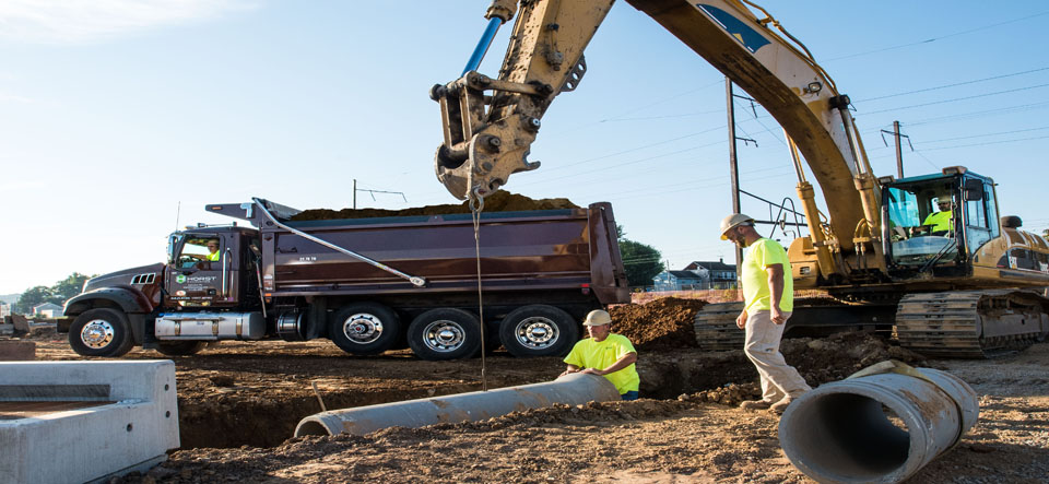 installation of drainage pipe on middletown roadway project