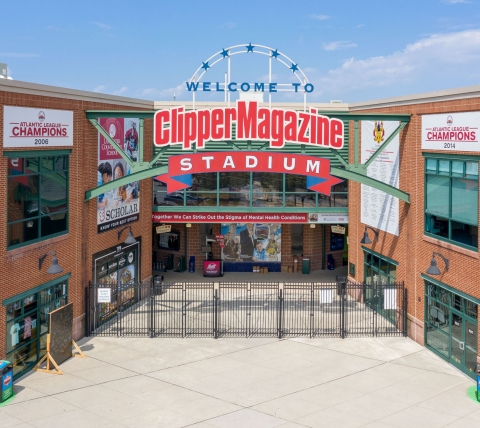 aerial of clipper magazine stadium entrance