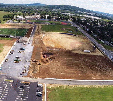 in progress ballfield at school