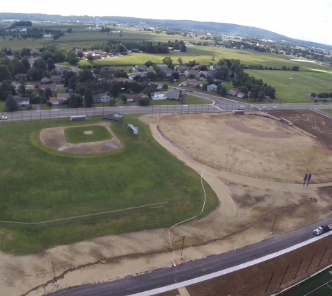 in progress ballfield at school