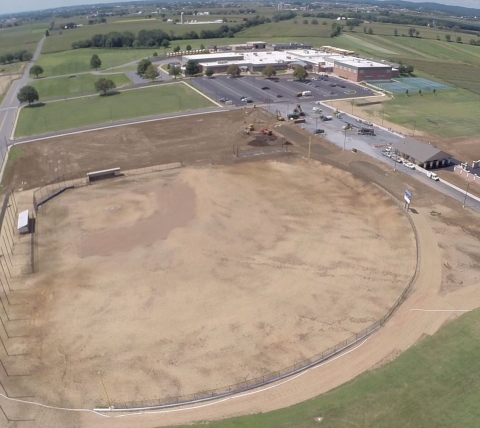 in progress ballfield at school