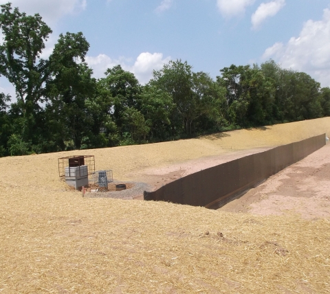 retention basin at residential community