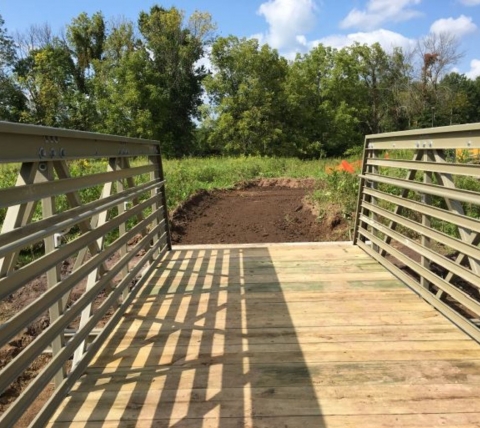 wooden bridge in park