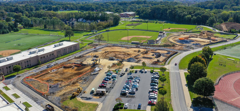 site work for school parking lot expansion