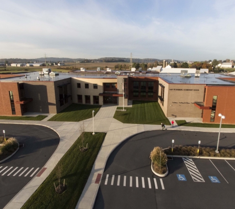 entrance and infrastructure at new school in lancaster county pa