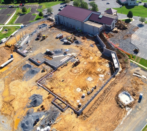 site work for large church addition in lancaster pa