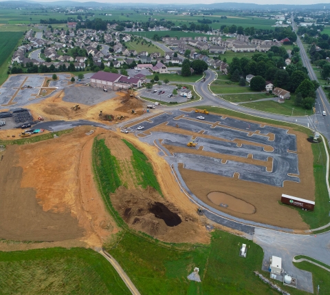 large site preparation and parking lot for church construction in lancaster county pa