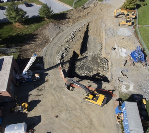 excavating work at lancaster north pump station