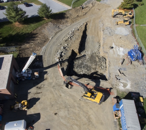 excavating work at lancaster north pump station