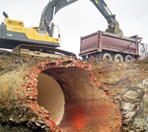 excavating work at lancaster north pump station