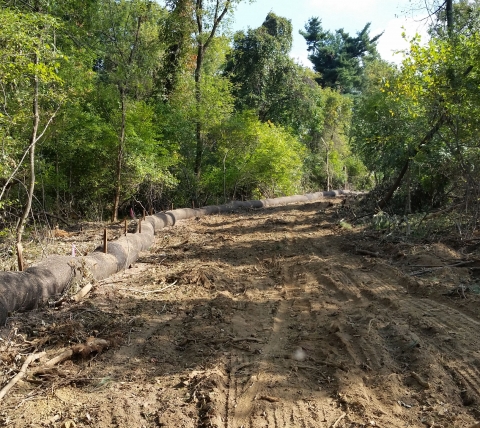 excavating equipment doing site work at lancaster water bureau