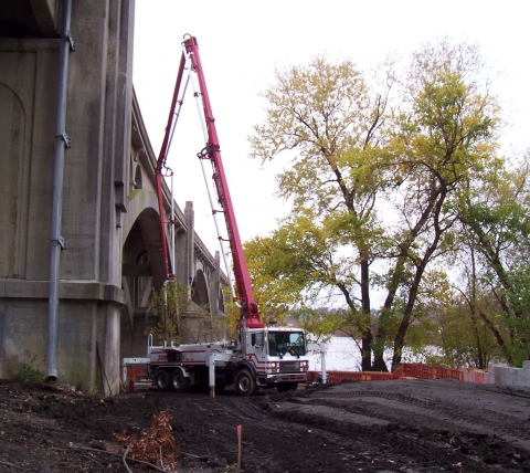 construction near bridge over susquehanna river