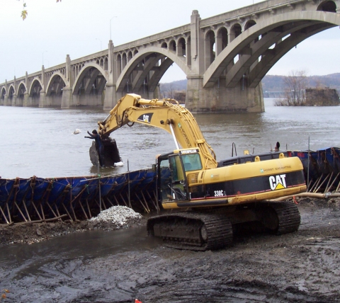 construction site on susquehanna river