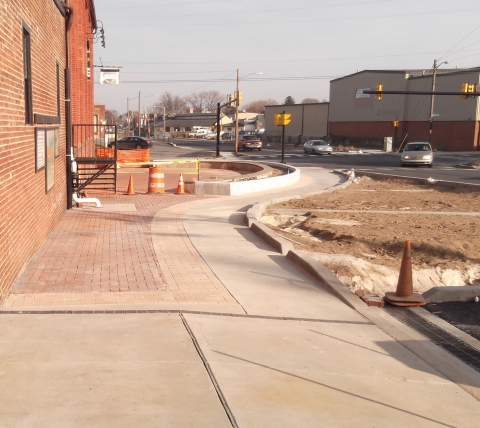 sidewalk and hardscaping in lancaster city