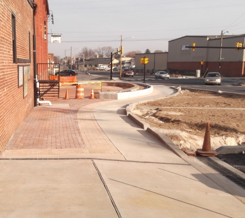 sidewalk and hardscaping in lancaster city