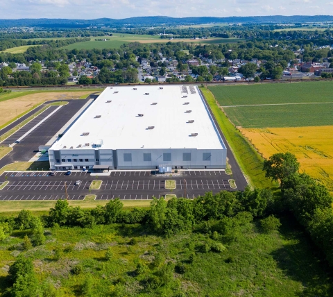 large warehouse sitework parking lot and access roads