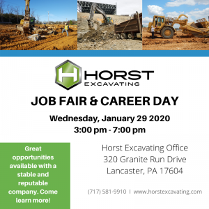 Horst Excavating job fair January 29 2020