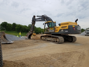 excavator on construction site