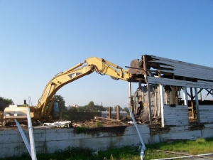 wood building demolition