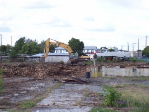 backhoe on demo site