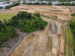 aerial shot of land development