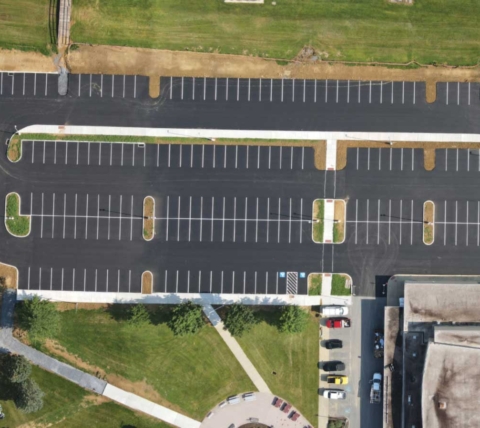 aerial image of new parking lot