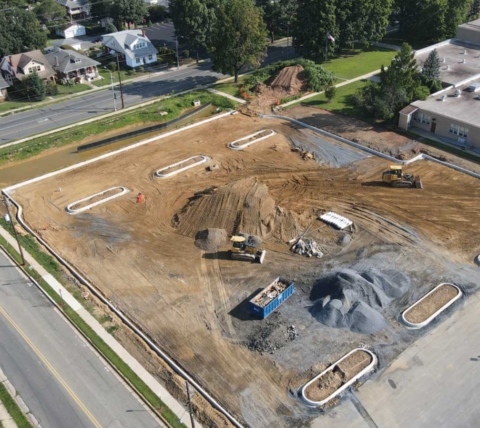 construction of new parking lot