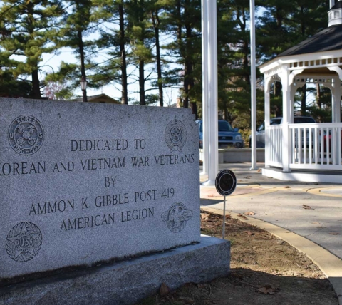 korean and vietnam war memorial plaque at manheim veterans memorial