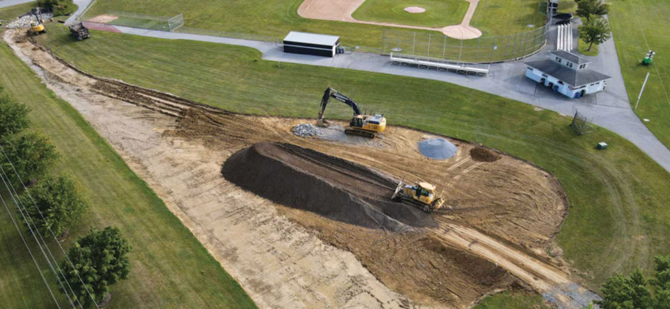 water basin retrofit in progress