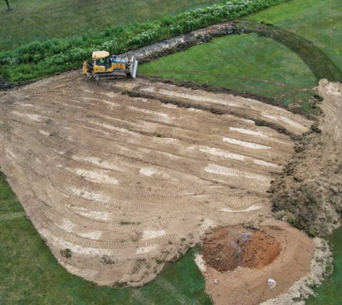 water basin retrofit in progress