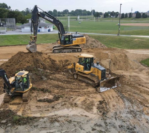 water basin retrofit in progress