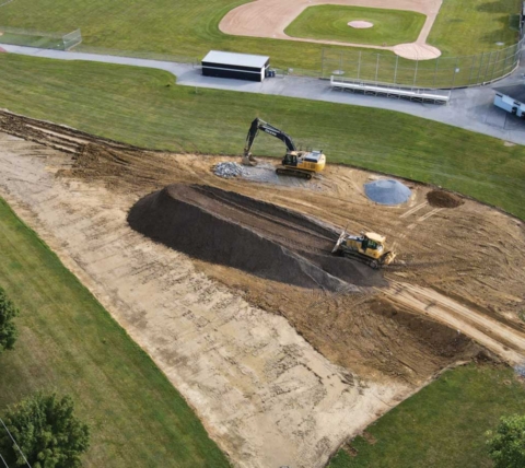 water basin retrofit in progress