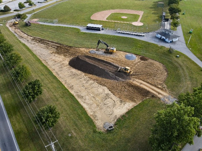 water basin retrofit in progress