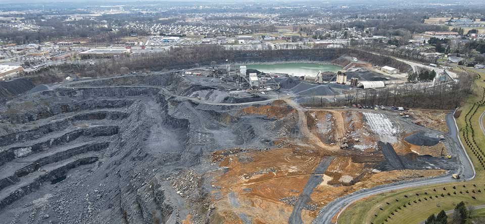 aerial of quarry expansion excavation