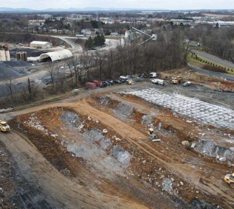 aerial of quarry expansion excavation