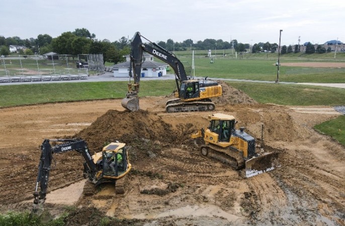 construction equipment working on site